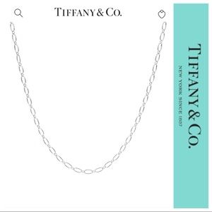 Tiffany & Co 18k White Gold Oval Link 18” Chain